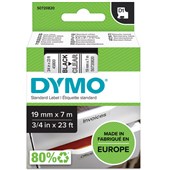 DYMO 45800 D1 LABELLING TAPE 19MM X 7M BLACK ON CLEAR