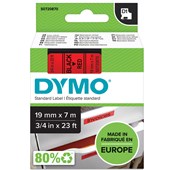 DYMO 45807 D1 LABELLING TAPE 19MM X 7M BLACK ON RED