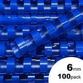 GBC PLASTIC BINDING COMB ROUND 21 LOOP 6MM A4 BLUE PACK 100