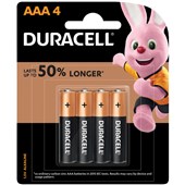 DURACELL COPPERTOP BATTERY ALKALINE MN2400B4 SIZE AAA PACK 4