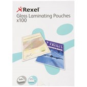 REXEL LAMINATING POUCH 125 MICRON A4 CLEAR PACK 100