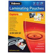 LAMINATING POUCH FELLOWES A3 125MIC PACK 100