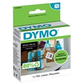 DYMO 30332 LW MULTIPURPOSE LABELS 25 X 25MM WHITE ROLL 750