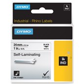 DYMO SD1734821 RHINO INDUSTRIAL TAPE SELF LAMINATING 24MM BLACK ON WHITE