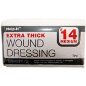 HELPIT DRESSING NO 14 WOUND PAD W100 X L150MM WHITE