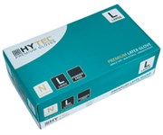 HYTEC DISPOSABLE GLOVES LATEX POWDER FREE CLEAR LARGE BOX 100