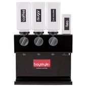 BAYSTYLE BEVERAGE DISPENSER 3 PRODUCT CANNISTERS PLUS TEA BAG SHUTE