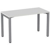 KNIGHT CUBIT DESK W1200 X D600 X H730MM SILVER FRAME WHITE TOP