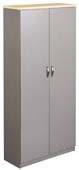 EKO CUPBOARD 2 DOOR W800 X D400 X H1800MM SILVER AND NORDIC MAPLE