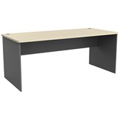 KNIGHT EKO DESK W1800 X D800 X H730MM SILVER FRAME NORDIC MAPLE TOP