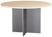 KNIGHT EKO MEETING TABLE ROUND W1200 X H730MM SILVER FRAME NORDIC MAPLE TOP