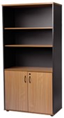 FIRSTLINE WALL UNIT W900 X D450 X H1800 MM BEECH AND IRONSTONE