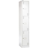 PRECISION CLASSIC STORAGE LOCKER 3 TIER W375 X D457 X H1800MM WHITE SATIN