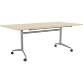 KNIGHT TEAM FLIP TABLE W1400 X D700 X H720MM SILVER FRAME NORDIC MAPLE TOP