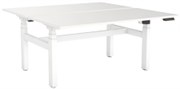 KNIGHT AGILE HEIGHT ADJUSTABLE DESK ELECTRIC 2 STAGE DOUBLE SIDED W1800 X D800 X H6801130MM WHITE FRAME WHITE TOP