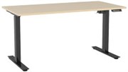 KNIGHT AGILE HEIGHT ADJUSTABLE DESK ELECTRIC 2 STAGE W1500 X D800 X H6801130MM BLACK FRAME NORDIC MAPLE TOP