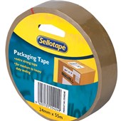 SELLOTAPE PACKAGING TAPE VINYL W24MM X L55M BROWN