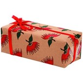 GIFT WRAP KRAFT 65GSM W500MM X L30M POHUTAKAWA PRINT