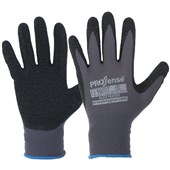 PROSENSE BLACK PANTHER LN SAFETY GLOVES LATEX PALM ON NYLON LINER SIZE 7 PAIR BLACK