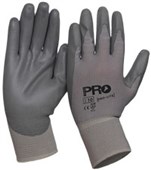 PROSENSE PROLITE PUN SAFETY GLOVES PU PALM ON NYLON LINER SIZE 7 PAIR GREY