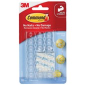 COMMAND ADHESIVE DECORATING CLIPS CLEAR PACK 20 CLIPS AND 24 STRIPS