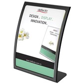 DEFLECTO ANTIGLARE CURVED SIGN HOLDER A5 BLACK