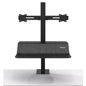 FELLOWES LOTUS VE SIT STAND WORKSTATION DUAL MONITOR 737 X 724MM BLACK