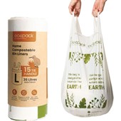 ECOPACK BIN LINERS KITCHEN COMPOSTABLE 36L ROLL 15