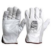 PROCHOICE RIGGAMATE GLOVES COW GRAIN NATURAL SIZE LARGE PAIR WHITE