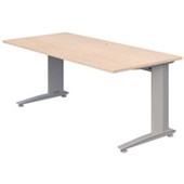 ACCENT ENERGY DESK POWDERCOAT D700 X W1200 X H710MM SILVER FRAME REFINED OAK  TOP