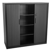 OPD TAMBOUR 4 TIER 3 SHELVES W1200 X D450 X H1200MM MATT BLACK