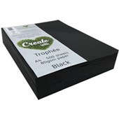 TROPHEE COLOURED PAPER A4 80GSM BLACK PACK 500