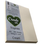 TROPHEE COLOURED PAPER A4 160GSM CREAM PACK 100