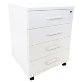 ZEALAND QUICKSHIP MOBILE 4 DRAWER W476 X D470 X H640MM WHITE LOCKING