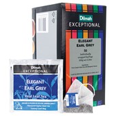 DILMAH EXCEPTIONAL TEA BAGS ELEGANT EARL GREY INDIVIDUALL FOIL ENVELOPED BOX 50