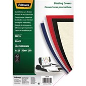 FELLOWES BINDING COVERS LEATHERBOARD A4 BLACK PACK 25