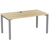 KNIGHT CUBIT DESK W1500 X D800 X H730MM SILVER BASE ATLANTIC OAK TOP