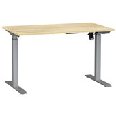 AGILE BOOST HEIGHT ADJUSTABLE SINGLE SIDED ELECTRICAL DESK W1200 X D700 X H7201200MM SILVER FRAME ATLANTIC OAK TOP