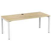 KNIGHT CUBIT DESK W1800 X D800 X H730MM WHITE FRAME ATLANTIC OAK TOP