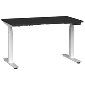 KNIGHT AGILE HEIGHT ADJUSTABLE DESK ELECTRIC 3 STAGE W1200 X D700 X H6401290MM WHITE FRAME BLACK TOP