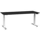 KNIGHT AGILE HEIGHT ADJUSTABLE DESK ELECTRIC 3 STAGE W1800 X D800 X H6401290MM WHITE FRAME BLACK TOP