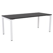 KNIGHT CUBIT DESK W1800 X D800 X H730MM WHITE FRAME BLACK TOP