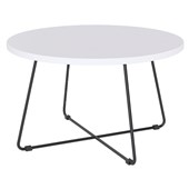 KNIGHT ZION COFFEE TABLE ROUND D600 X H450MM BLACK FRAME WHITE TOP