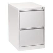 FIRSTLINE VERTICAL FILING CABINET 2 DRAWER W470 X D620 X H720MM WHITE SATIN