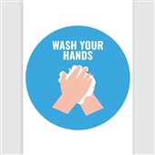 AVERY PRE PRINTED SELF ADHESIVE SIGN WASH YOUR HANDS 200MM ROUND PACK 5