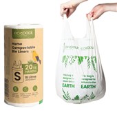 ECOPACK BIN LINERS KITCHEN COMPOSTABLE 18L ROLL 20