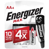 ENERGIZER MAX BATTERY AA PACK 4