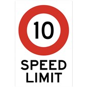 SAFETY SIGN SPEED LIMIT 10 W300 X H450MM RED