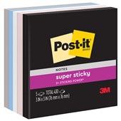 POSTIT 6545SSNE SUPER STICKY NOTES SIMPLY SERENE 76 X 76MM PACK 5