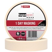 TAPESPEC 1 DAY MASKING TAPE 18MM X 50M CREAM